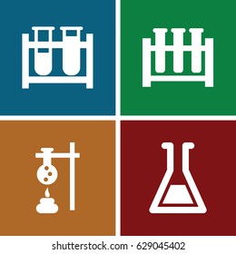 Beaker icons set. set of 4 beaker filled icons such as 