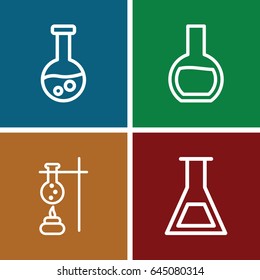Beaker icons set. set of 4 beaker outline icons such as