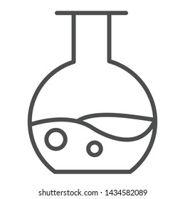 Beaker isolate icon thin line i n white background