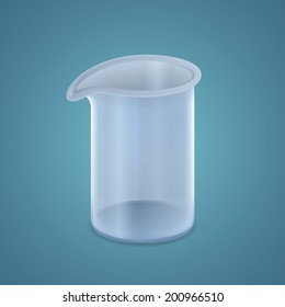 Beaker isolated on blue