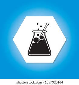 Beaker lab icon science illustration vector concept - vector
