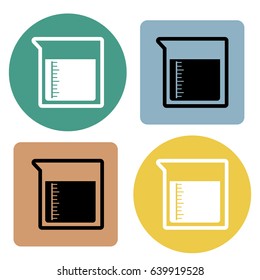 Beaker for lab science icon. Vector illustration.

