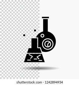 beaker, lab, test, tube, scientific Glyph Icon on Transparent Background. Black Icon