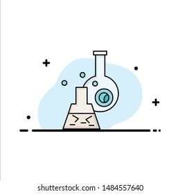 beaker, lab, test, tube, scientific Flat Color Icon Vector. Vector Icon Template background