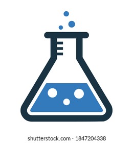 Beaker laboratory, test icon. Editable vector isolated on a white background.