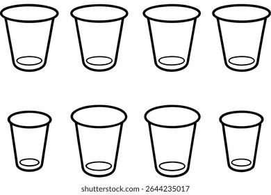 Beaker line art precise laboratory illustration for scientific research.eps