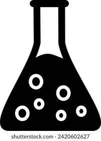 Beaker line icon, Flask, Chemical laboratory glassware symbol. Replaceable vector design.