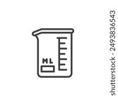 Beaker line icon. linear style sign for mobile concept and web design. Beaker with measurement marks outline vector icon. Measure Flask symbol, logo illustration. Vector graphics