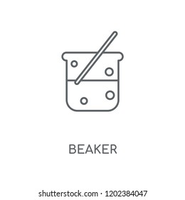 Beaker linear icon. Beaker concept stroke symbol design. Thin graphic elements vector illustration, outline pattern on a white background, eps 10.