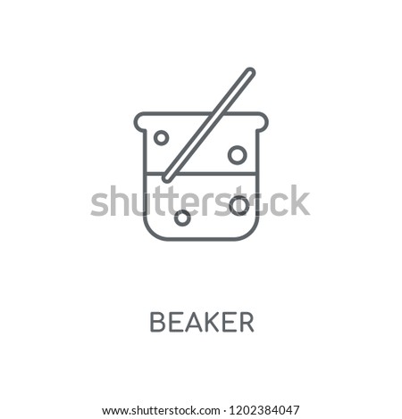 Beaker linear icon. Beaker concept stroke symbol design. Thin graphic elements vector illustration, outline pattern on a white background, eps 10.