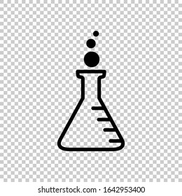 beaker lines icon flat vector on white background