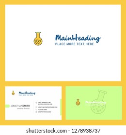 Beaker Logo design with Tagline & Front and Back Busienss Card Template. Vector Creative Design