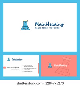 Beaker  Logo design with Tagline & Front and Back Busienss Card Template. Vector Creative Design