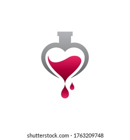 beaker and love logo design
