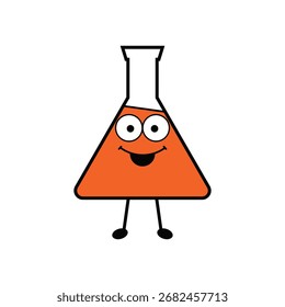 Beaker Mascot Ciencia de dibujos animados Ilustración vectorial
