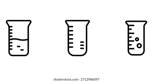 Paquete de diseño de vaso de precipitados o icono de línea.