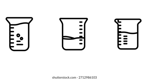 Paquete de diseño de vaso de precipitados o icono de línea.
