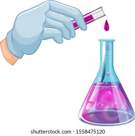 Beaker with pink liquid illustration