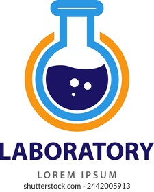 Beaker purple liquid icon logo template vector illustration