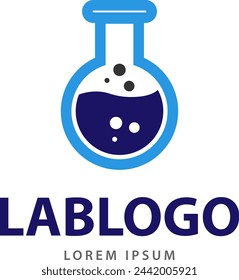 Beaker purple liquid icon logo template vector illustration