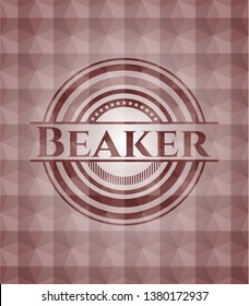 Beaker red seamless emblem with geometric pattern.