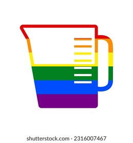 Beaker sign. Rainbow gay LGBT rights colored Icon at white Background. Illustration.