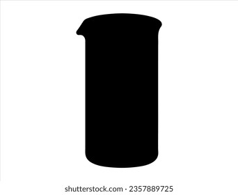 Beaker silhouette vector art white background