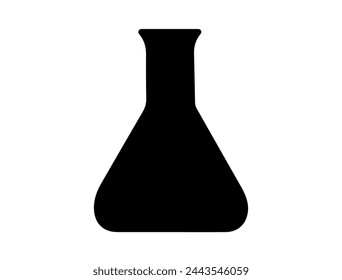 Beaker silhouette vector art white background