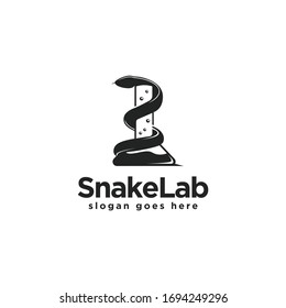Beaker Snake Laboratory Logo Vector icon illustration on white background