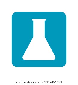 Beaker, test tube for chemical experiment. Medical equipment. Flat illustration, icon or object.