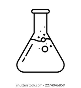 beaker test tube vector thin line icon