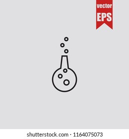 Beaker thin line icon.Vector illustration.