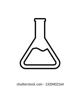 beaker tube vector icon. Chemistry or pharmacy symbol. Flat design