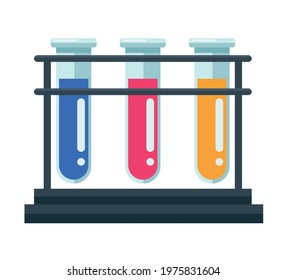 beaker with tubes test icons