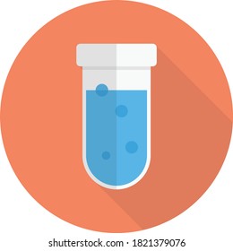 beaker vector circle  flat icon 