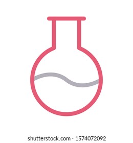 beaker vector color line icon 