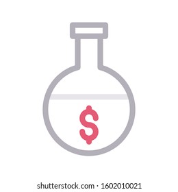 beaker vector color line icon 