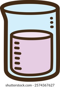 Beaker vector doodle illustration and graphic