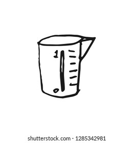 beaker vector doodle sketch isolated on white background