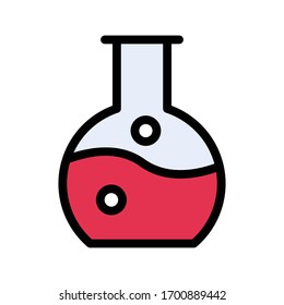 beaker vector flat color icon 
