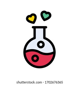 beaker vector flat color icon 