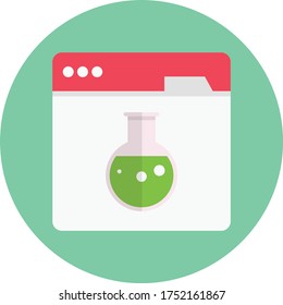 beaker vector flat color icon 