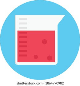 beaker vector flat color icon