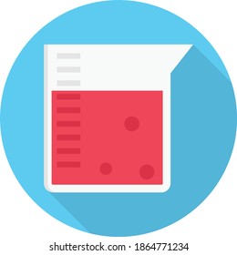 beaker vector flat color icon