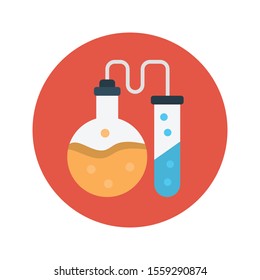 beaker vector flat colour icon 