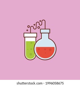 beaker vector flat colour icon