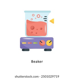 Beaker Vector Flat Icon Design illustration Symbol on White background EPS 10 File 