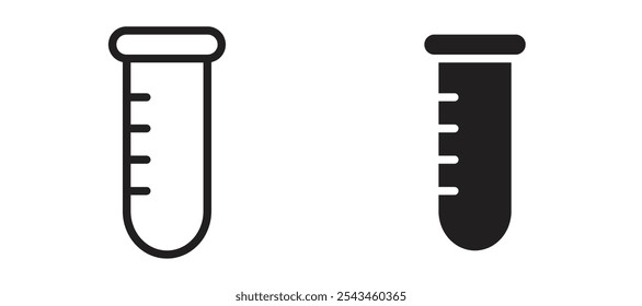Beaker vector icon set in black.