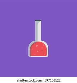 Beaker Vector Icon, The symbol of labs medicine glass with colorful liquid. Simple, modern flat vector illustration for mobile app, website or desktop app  