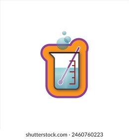 beaker vector, icon white background eps